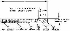 Cogsdill Tool - 39/64" Hole, No. 4 Blade, Type B Power Deburring Tool - One Piece, 6.44" OAL, 0.9" Pilot, 1.31" from Front of Tool to Back of Blade - Makers Industrial Supply