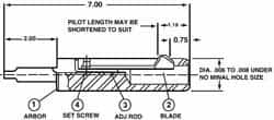 Cogsdill Tool - 2" Hole, No. 110 Blade, Type C Power Deburring Tool - One Piece, 7" OAL, 1.19" Pilot - Makers Industrial Supply