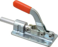 Lapeer - 800 Lb Load Capacity, Flanged Base, Carbon Steel, Standard Straight Line Action Clamp - 6 Mounting Holes, 0.28" Mounting Hole Diam, 1/2" Plunger Diam, Straight Handle - Makers Industrial Supply