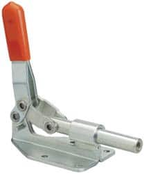 Lapeer - 300 Lb Load Capacity, Flanged Base, Carbon Steel, Standard Straight Line Action Clamp - 4 Mounting Holes, 0.222" Mounting Hole Diam, 1/2" Plunger Diam, Straight Handle - Makers Industrial Supply