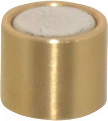 Mag-Mate - 5/16" Diam x 1/4" High, 1 Lb Average Pull Force, 2 Lb Max Pull Force, Neodymium Rare Earth Shielded Magnet - Brass Shield, 0.032" Shielding Wall Thickness - Makers Industrial Supply