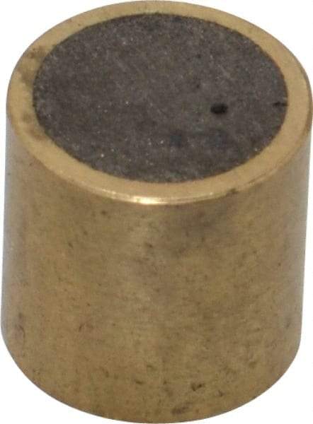 Mag-Mate - 3/8" Diam x 3/8" High, 2-1/2 Lb Average Pull Force, 5 Lb Max Pull Force, Neodymium Rare Earth Shielded Magnet - Brass Shield, 0.032" Shielding Wall Thickness - Makers Industrial Supply