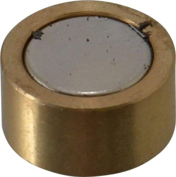 Mag-Mate - 1/2" Diam x 1/4" High, 2.13 Lb Average Pull Force, 4-1/4 Lb Max Pull Force, Neodymium Rare Earth Shielded Magnet - 0.062" Shielding Wall Thickness - Makers Industrial Supply