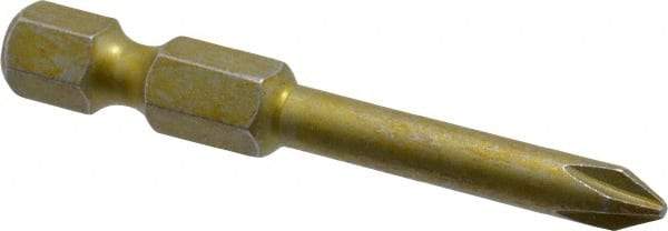 Wera - #1 Phillips Screwdriver Bit - 1/4" Hex Drive, 2" OAL - Makers Industrial Supply