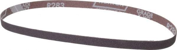 Norton - 1/2" Wide x 24" OAL, 80 Grit, Aluminum Oxide Abrasive Belt - Aluminum Oxide, Medium, Coated, X Weighted Cloth Backing, Series R283 - Makers Industrial Supply