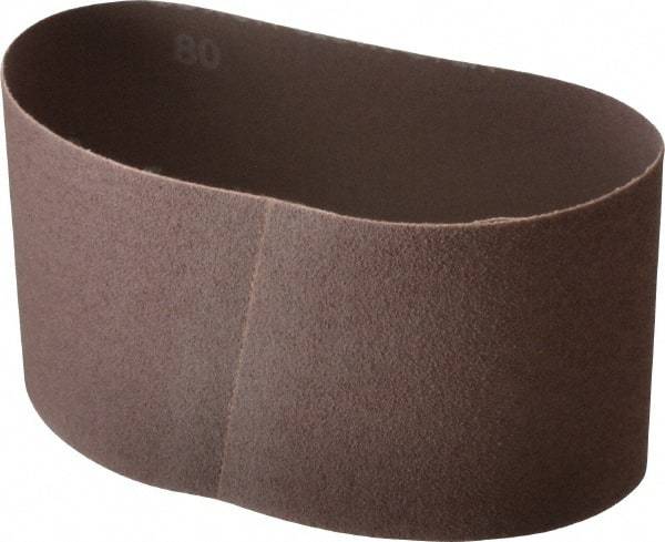 Norton - 3-1/2" Wide x 15-1/2" OAL, 80 Grit, Aluminum Oxide Abrasive Belt - Aluminum Oxide, Medium, Coated, X Weighted Cloth Backing, Series R228 - Makers Industrial Supply