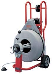 Ridgid - Electric Battery Drain Cleaning Machine - For 3" to 8" Pipe, 100' Cable, 200 Max RPM - Makers Industrial Supply