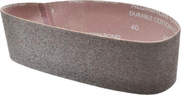 Norton - 3" Wide x 21" OAL, 40 Grit, Aluminum Oxide Abrasive Belt - Aluminum Oxide, Coarse, Coated, X Weighted Cloth Backing, Series R228 - Makers Industrial Supply