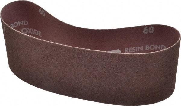 Norton - 3" Wide x 21" OAL, 60 Grit, Aluminum Oxide Abrasive Belt - Aluminum Oxide, Medium, Coated, X Weighted Cloth Backing, Series R228 - Makers Industrial Supply