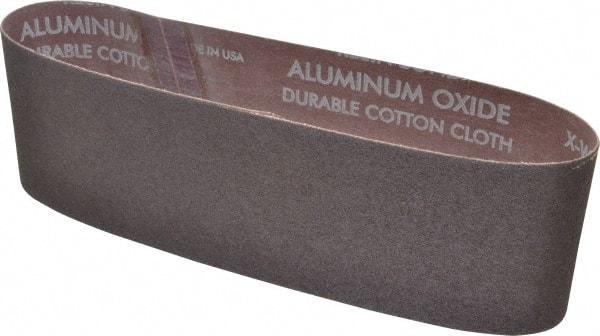 Norton - 3" Wide x 21" OAL, 80 Grit, Aluminum Oxide Abrasive Belt - Aluminum Oxide, Medium, Coated, X Weighted Cloth Backing, Series R228 - Makers Industrial Supply