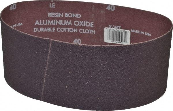 Norton - 4" Wide x 24" OAL, 40 Grit, Aluminum Oxide Abrasive Belt - Aluminum Oxide, Coarse, Coated, X Weighted Cloth Backing, Series R228 - Makers Industrial Supply