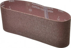 Norton - 4" Wide x 24" OAL, 50 Grit, Aluminum Oxide Abrasive Belt - Aluminum Oxide, Coarse, Coated, X Weighted Cloth Backing, Series R228 - Makers Industrial Supply