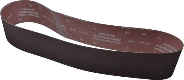 Norton - 4" Wide x 54" OAL, 80 Grit, Aluminum Oxide Abrasive Belt - Aluminum Oxide, Medium, Coated, X Weighted Cloth Backing, Series R228 - Makers Industrial Supply