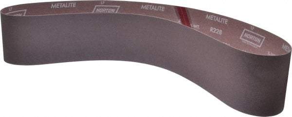 Norton - 4" Wide x 54" OAL, 120 Grit, Aluminum Oxide Abrasive Belt - Aluminum Oxide, Fine, Coated, X Weighted Cloth Backing, Series R228 - Makers Industrial Supply