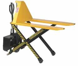 Wesco Industrial Products - 3,000 Lb Capacity, 31" Lift Height, Battery Operated Electric Pallet Lifter - 3-1/3" Lowered Height, 45" Fork Length, 21" Overall Width - Makers Industrial Supply