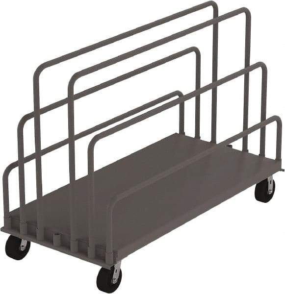 Jamco - 2,000 Lb Capacity Adjustable Sheet & Panel Truck - Steel Deck, 72" OAW, 9" Platform Height, Phenolic Casters - Makers Industrial Supply