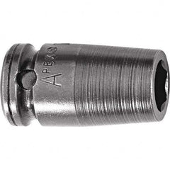 Impact Socket: 1/4″ Drive, Square Drive 6-Point, 25.4 mm OAL