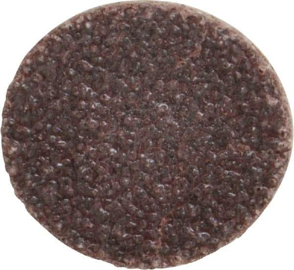 Made in USA - 3/4" Diam, 60 Grit Aluminum Oxide Adhesive PSA Disc - Medium Grade, Black & White, Cloth Backing, Flexible - Makers Industrial Supply