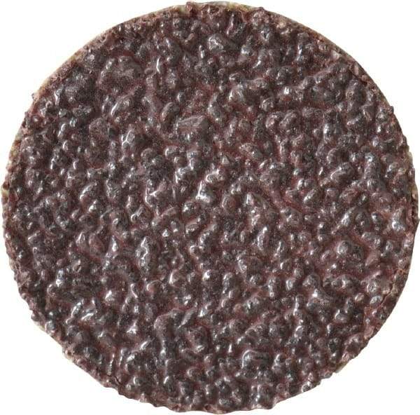 Made in USA - 1" Diam, 40 Grit Aluminum Oxide Adhesive PSA Disc - Coarse Grade, Black & White, Cloth Backing, Flexible - Makers Industrial Supply