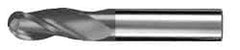 SGS - 27/64" Diam, 1" LOC, 3 Flute Solid Carbide Ball End Mill - AlTiN Finish, Single End, 2-3/4" OAL, 7/16" Shank Diam, Spiral Flute - Makers Industrial Supply