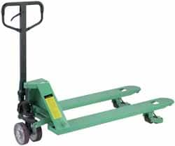 Wesco Industrial Products - 5,000 Lb Capacity, 7" Lift Side Roller Pallet Truck - 3.4" Min Lift Height, 48" Fork Length x 27" Fork Width, 27" Overall Width - Makers Industrial Supply