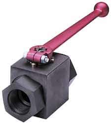 HYDAC - 1/2" Pipe, Carbon Steel Standard Ball Valve - 1 Piece, SAE x SAE Ends, Lever Handle, 5,800 WOG - Makers Industrial Supply