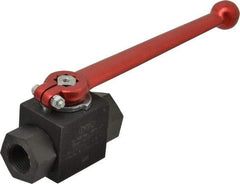 HYDAC - 1/2" Pipe, Carbon Steel Standard Ball Valve - 1 Piece, FNPT x FNPT Ends, Lever Handle, 5,800 WOG - Makers Industrial Supply