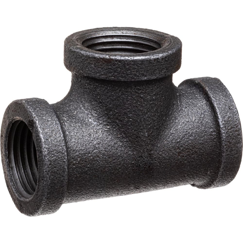 Black Pipe Fittings; Fitting Type: Tee; Fitting Size: 1-1/2″; Material: Malleable Iron; Finish: Black; Fitting Shape: Tee; Thread Standard: NPT; Connection Type: Threaded; Lead Free: No; Standards: ASME ™B1.2.1;  ™ASME ™B16.3