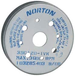 Norton - 6" Diam, 1-1/4" Hole Size, 1" Overall Thickness, 100 Grit, Type 2 Tool & Cutter Grinding Wheel - Fine Grade, Silicon Carbide, H Hardness - Makers Industrial Supply