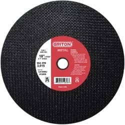 Value Collection - 18" 36 Grit Aluminum Oxide Cutoff Wheel - 5/32" Thick, 1" Arbor, 3,013 Max RPM, Use with Stationary Tools - Makers Industrial Supply