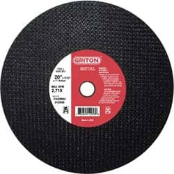 Made in USA - 20" 36 Grit Aluminum Oxide Cutoff Wheel - 5/32" Thick, 1" Arbor, 2,710 Max RPM, Use with Stationary Tools - Makers Industrial Supply