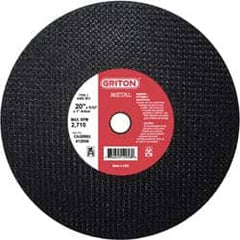 Made in USA - 20" 36 Grit Aluminum Oxide Cutoff Wheel - 5/32" Thick, 1" Arbor, 2,710 Max RPM, Use with Stationary Tools - Makers Industrial Supply