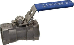 Value Collection - 3/4" Pipe, Standard Port, Stainless Steel Standard Ball Valve - 1 Piece, Inline - One Way Flow, FNPT x FNPT Ends, Lever Handle, 400 WOG - Makers Industrial Supply