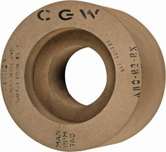 Camel Grinding Wheels - 6" Wide x 12" Diam, Type 7 Feed Regulating Wheel - 5" Hole Size, 80 Grit, Hardness R, 7-1/2" Diam x 1-1/2" Deep Recess, 7-1/2" Diam x 1-1/2" Deep Opposite Side Recess - Makers Industrial Supply