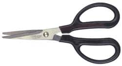 Clauss - 2" LOC, 7" OAL Stainless Steel Blunt Point Shears - Ambidextrous, Serrated, Straight Handle, For General Purpose Use - Makers Industrial Supply