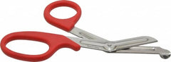 Clauss - 2-1/2" LOC, 7-1/4" OAL Stainless Steel High Leverage Shears - Ambidextrous, Serrated, Plastic Offset Handle, For General Purpose Use - Makers Industrial Supply