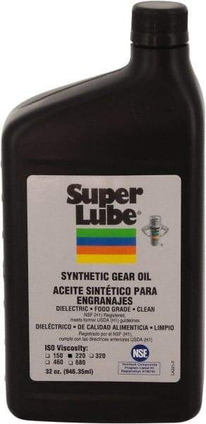 Synco Chemical - 0.25 Gal Bottle, Synthetic Gear Oil - -45°F to 450°F, ISO 220 - Makers Industrial Supply