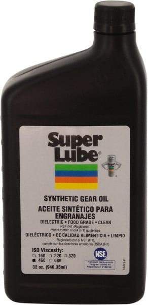 Synco Chemical - 0.25 Gal Bottle, Synthetic Gear Oil - -45°F to 450°F, ISO 460 - Makers Industrial Supply