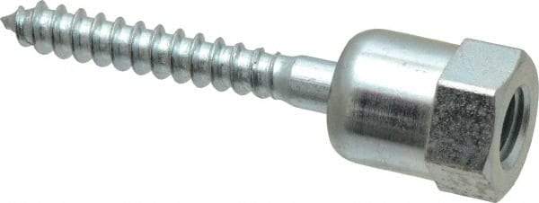 Buildex - 3/8" Zinc-Plated Steel Vertical (End Drilled) Mount Threaded Rod Anchor - 5/8" Diam x 2" Long, Swivel Head, 1,760 Lb Ultimate Pullout, For Use with Wood - Makers Industrial Supply