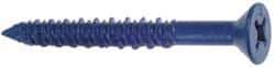 Made in USA - 1/4" Diam, 5" OAL, Phillips Drive, Concrete Screw & Masonry Fastener - Steel, Blue Climaseal Finish, Includes Drill Bit - Makers Industrial Supply