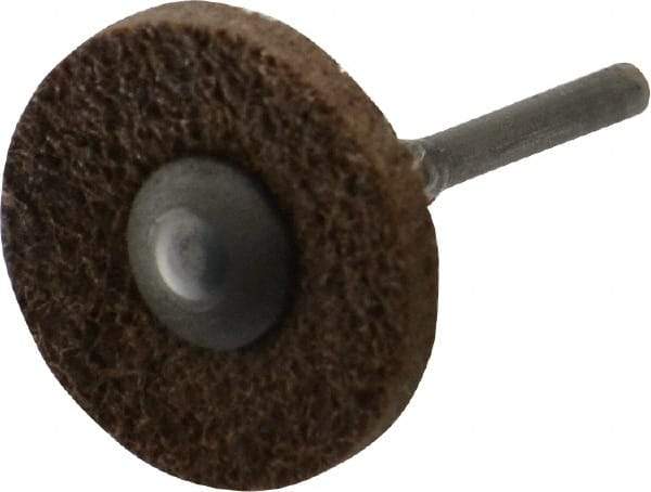 Superior Abrasives - 1" Diam, 1/8" Face Width, 1/8" Center Hole, Medium Grade, Aluminum Oxide Deburring Wheel - Unitized, Medium Density 6 Grade - Makers Industrial Supply