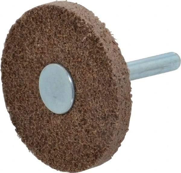 Superior Abrasives - 2" Diam, 1/4" Face Width, 1/4" Center Hole, Medium Grade, Aluminum Oxide Deburring Wheel - Unitized, Medium Density 6 Grade - Makers Industrial Supply