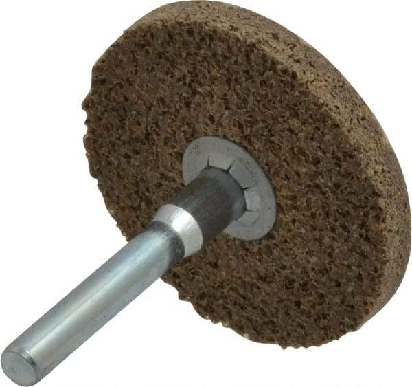 Superior Abrasives - 2" Diam, 1/4" Face Width, 1/4" Center Hole, Coarse Grade, Aluminum Oxide Deburring Wheel - Unitized, Hard Density 8 Grade - Makers Industrial Supply