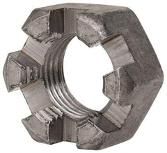 Value Collection - 1/2-20 UNF Grade 2 Steel Slotted Locknut - 3/4" Width Across Flats, 7/16" High, Uncoated - Makers Industrial Supply