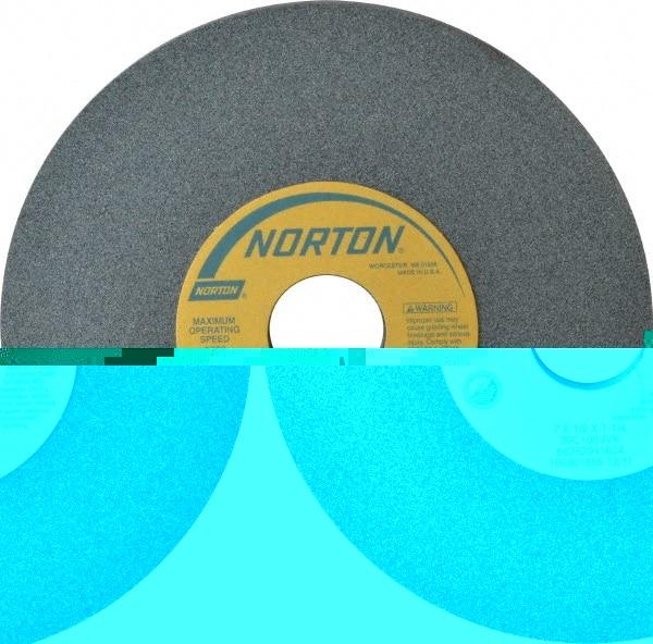 Norton - 7" Diam x 1-1/4" Hole x 1/2" Thick, I Hardness, 100 Grit Surface Grinding Wheel - Silicon Carbide, Type 1, Fine Grade, 3,600 Max RPM, Vitrified Bond, No Recess - Makers Industrial Supply