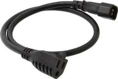 Tripp-Lite - 2' Long, IEC-320-C14/NEMA 5-15R Female Computer Cable - Black, Male x Female - Makers Industrial Supply