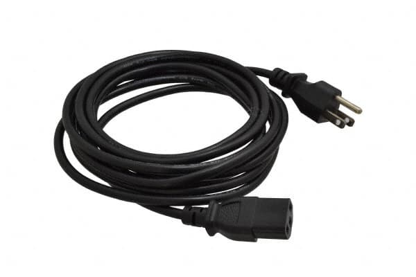 Tripp-Lite - 12' Long, NEMA 5-15P/IEC-320-C-13 Computer Cable - Black, Male x Female - Makers Industrial Supply