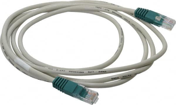 Tripp-Lite - 7' Long, RJ45/RJ45 Computer Cable - Gray, Male x Male - Makers Industrial Supply