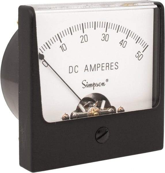 Simpson Electric - Analog, DC Ammeter, Panel Meter - 60 Hz, 0.001 Ohms at 60 Hz - Makers Industrial Supply