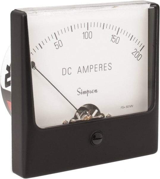 Simpson Electric - Analog, DC Ammeter, Panel Meter - 60 Hz, 10 Ohms at 60 Hz - Makers Industrial Supply